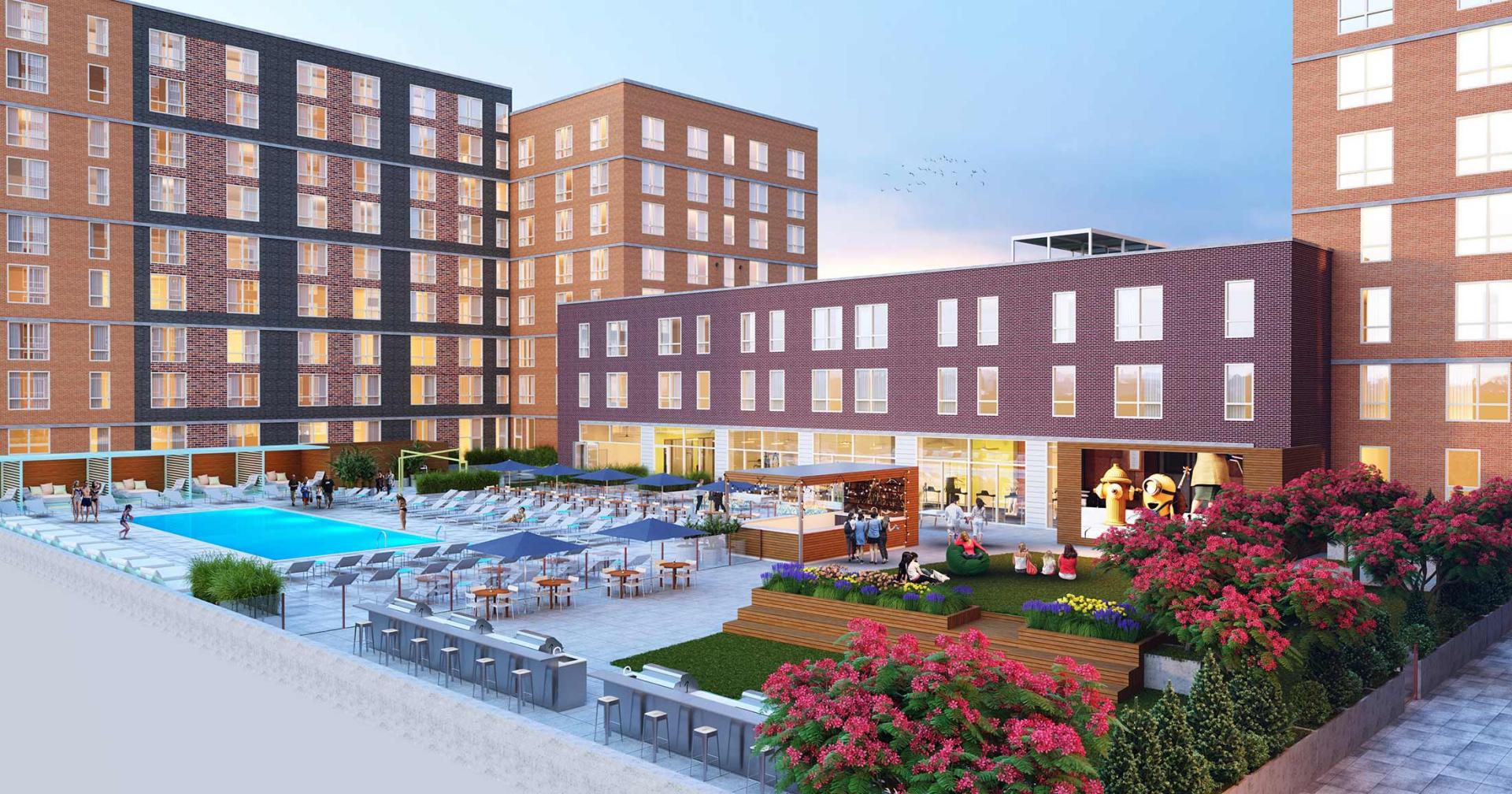 Interior design of the Soho Lofts project - Pool Deck