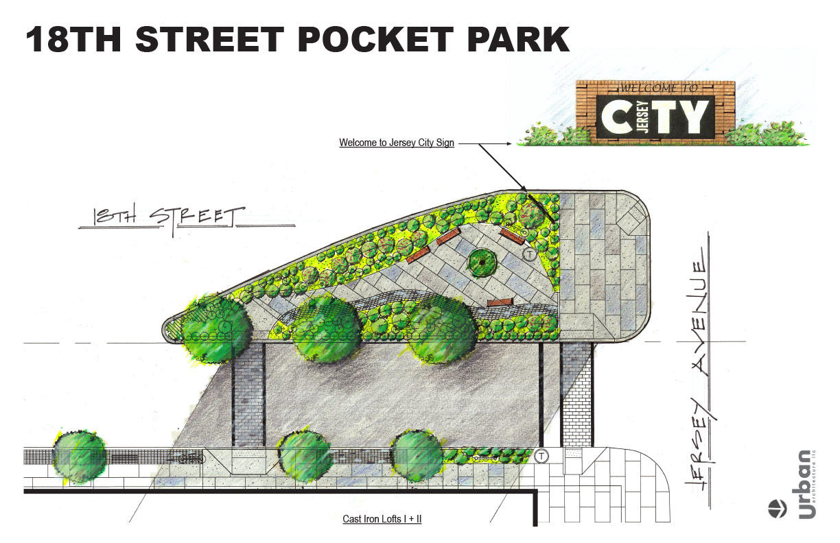 Conceptual Rendering for 18th Street Pocket park 